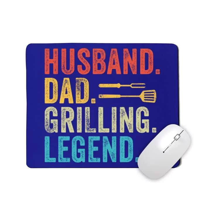 Husband Grill Dad Legend Vintage Grilling Bbq Fathers Day Gift Mousepad