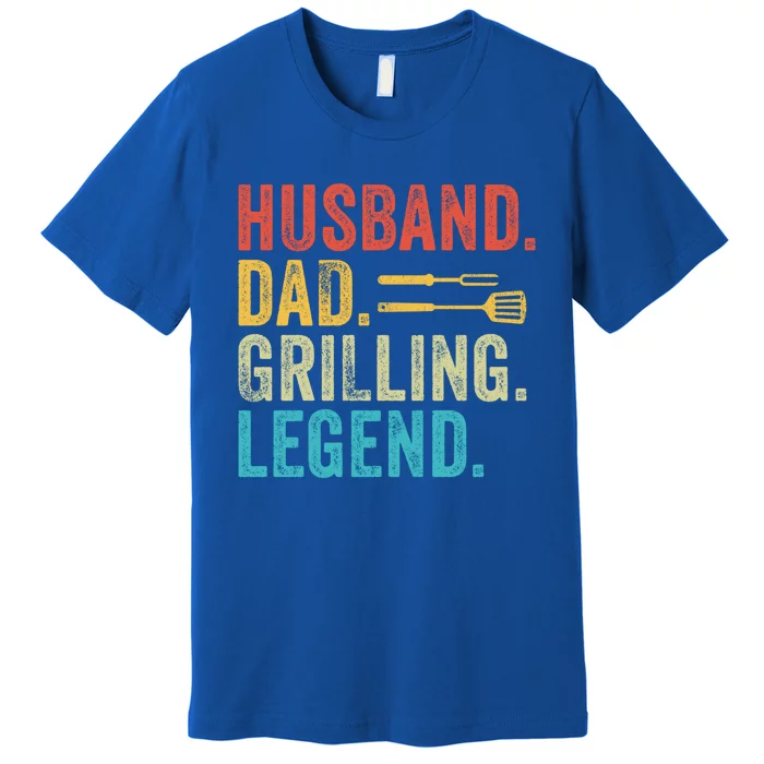 Husband Grill Dad Legend Vintage Grilling Bbq Fathers Day Gift Premium T-Shirt