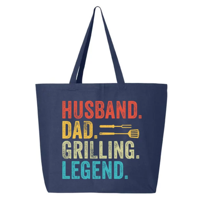 Husband Grill Dad Legend Vintage Grilling Bbq Fathers Day Gift 25L Jumbo Tote