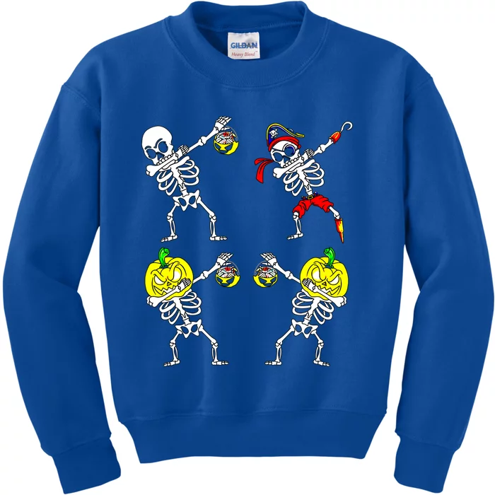 Halloween Gift Dancing Skeletons Pumpkin Pirate Dab Gift Kids Sweatshirt