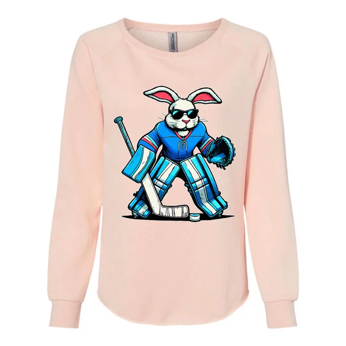 Hockey Goalie Easter Bunny Eggs Womens California Wash Sweatshirt