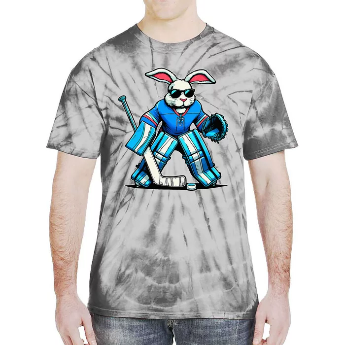 Hockey Goalie Easter Bunny Eggs Tie-Dye T-Shirt