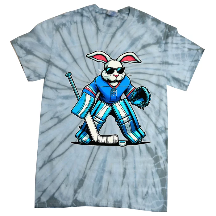 Hockey Goalie Easter Bunny Eggs Tie-Dye T-Shirt