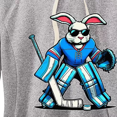 Hockey Goalie Easter Bunny Eggs Women's Fleece Hoodie