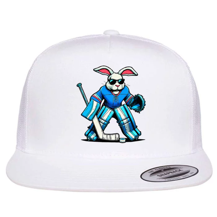 Hockey Goalie Easter Bunny Eggs Flat Bill Trucker Hat