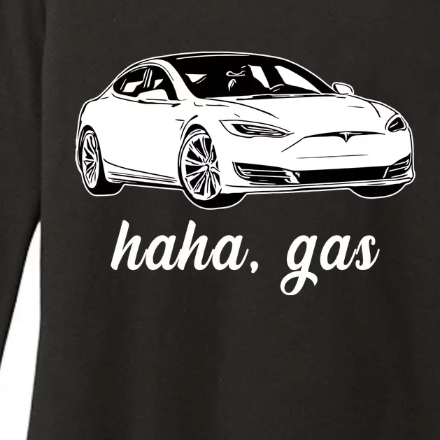 Haha Gas Electric Car Womens CVC Long Sleeve Shirt