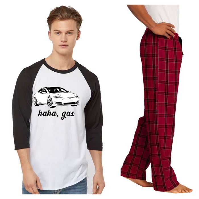 Haha Gas Electric Car Raglan Sleeve Pajama Set