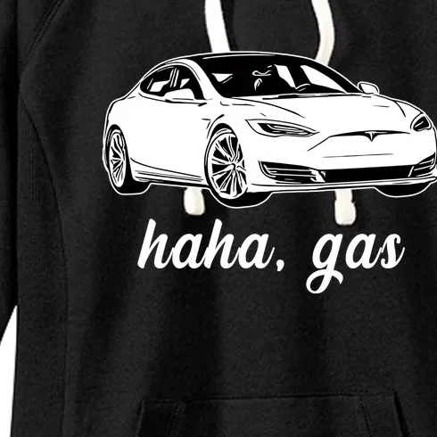 Haha Gas Electric Car Women's Fleece Hoodie