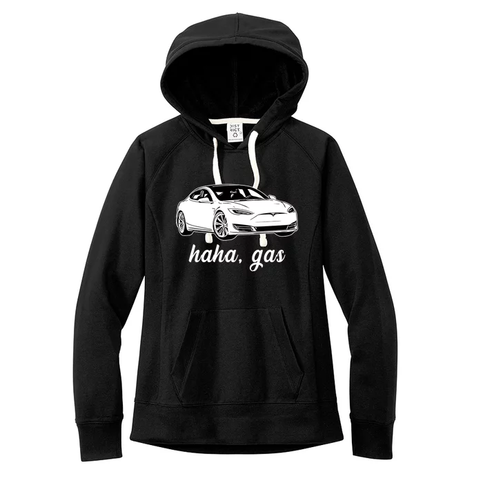 Haha Gas Electric Car Women's Fleece Hoodie