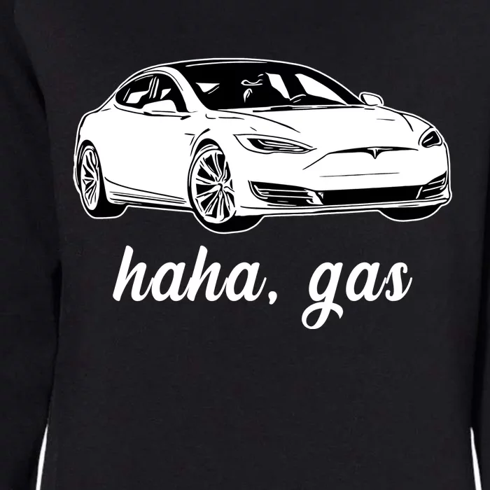 Haha Gas Electric Car Womens California Wash Sweatshirt