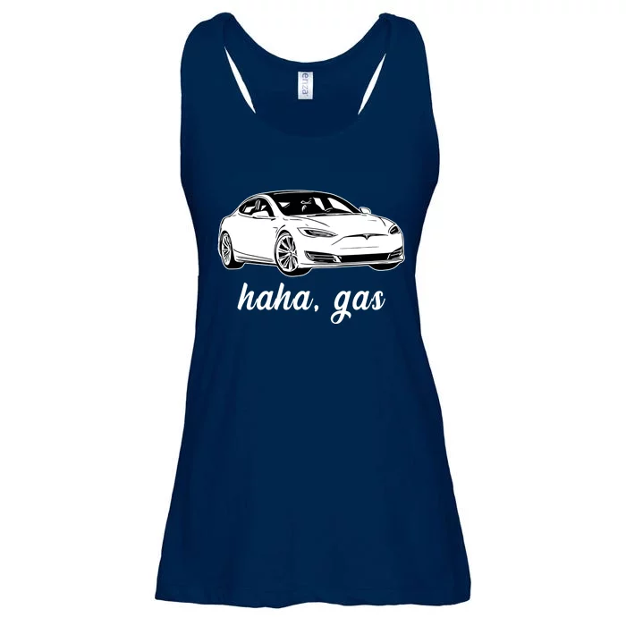 Haha Gas Electric Car Ladies Essential Flowy Tank