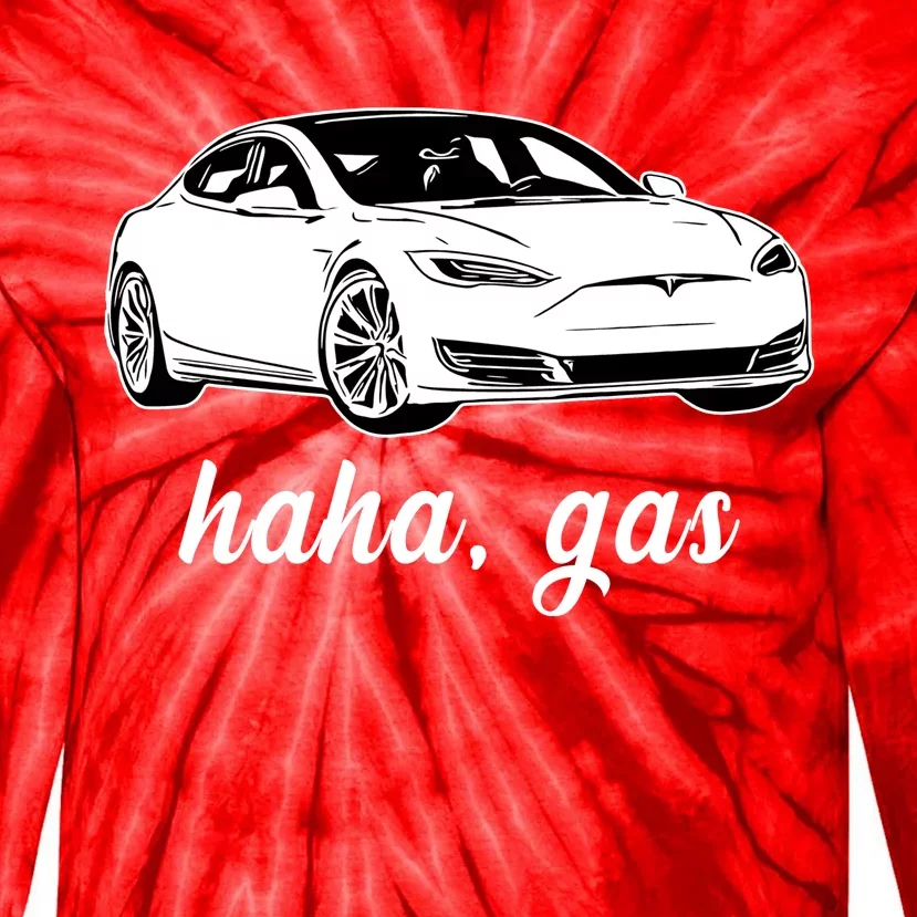 Haha Gas Electric Car Tie-Dye Long Sleeve Shirt