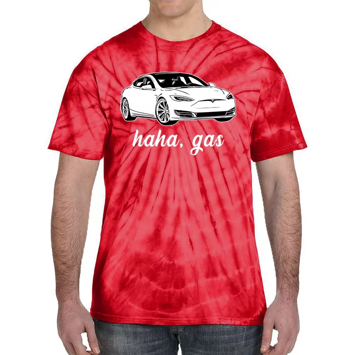 Haha Gas Electric Car Tie-Dye T-Shirt