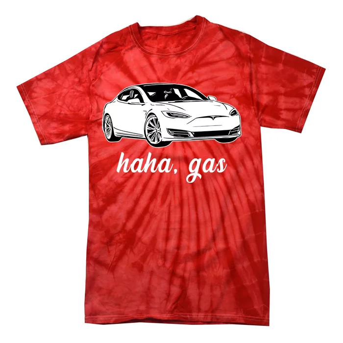 Haha Gas Electric Car Tie-Dye T-Shirt