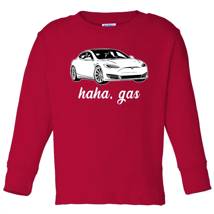 Haha Gas Electric Car Toddler Long Sleeve Shirt