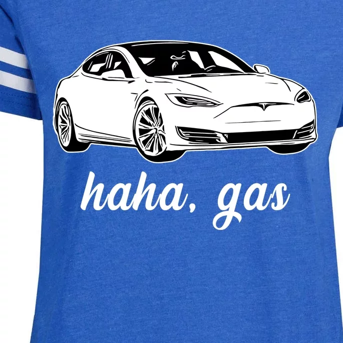 Haha Gas Electric Car Enza Ladies Jersey Football T-Shirt