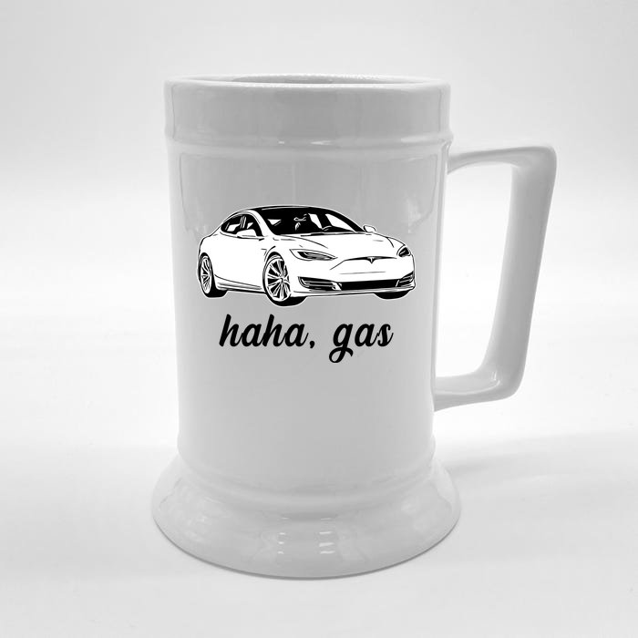 Haha Gas Electric Car Front & Back Beer Stein