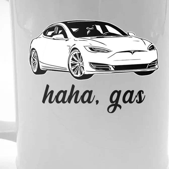 Haha Gas Electric Car Front & Back Beer Stein