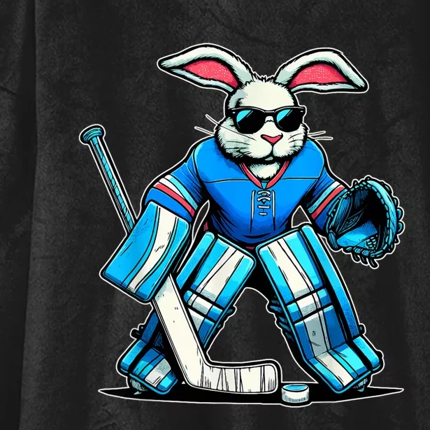 Hockey Goalie Easter Bunny Eggs Hooded Wearable Blanket