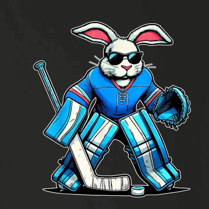 Hockey Goalie Easter Bunny Eggs Toddler Long Sleeve Shirt