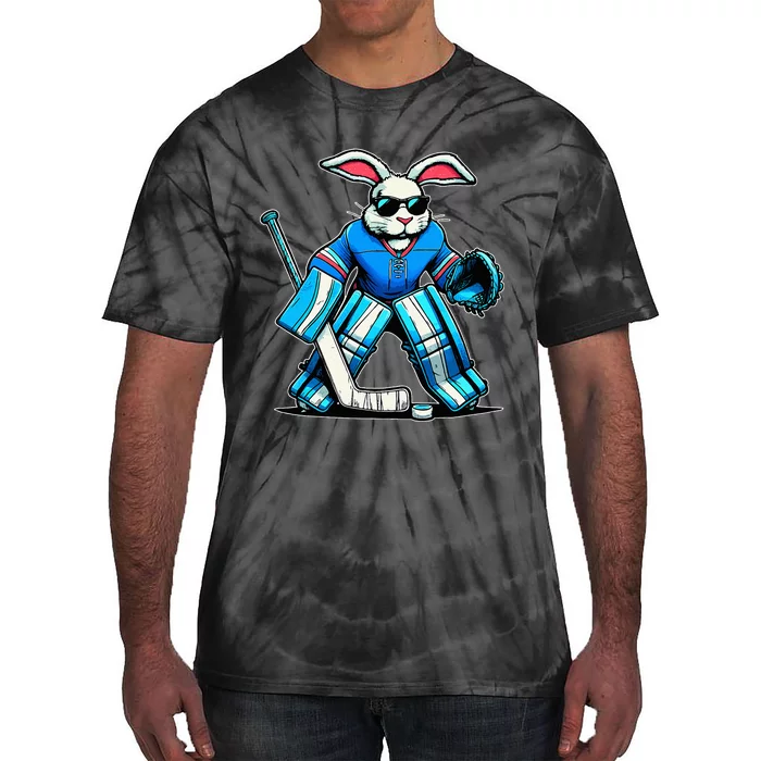 Hockey Goalie Easter Bunny Eggs Tie-Dye T-Shirt