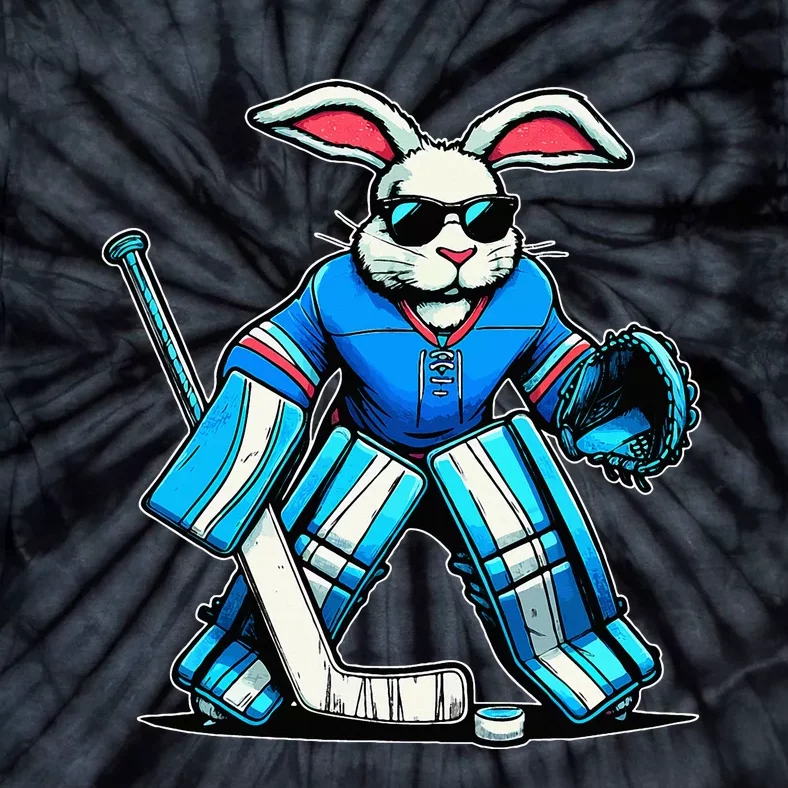 Hockey Goalie Easter Bunny Eggs Tie-Dye T-Shirt