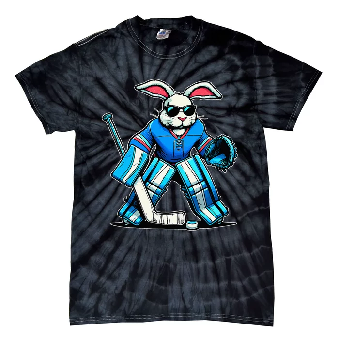 Hockey Goalie Easter Bunny Eggs Tie-Dye T-Shirt