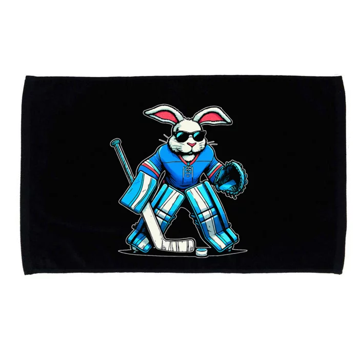 Hockey Goalie Easter Bunny Eggs Microfiber Hand Towel