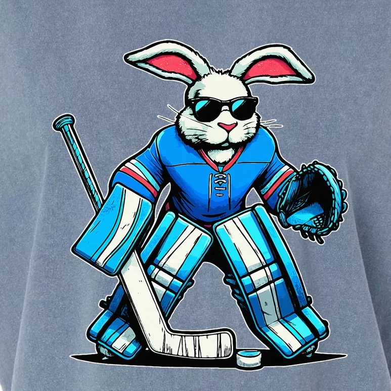 Hockey Goalie Easter Bunny Eggs Garment-Dyed Women's Muscle Tee