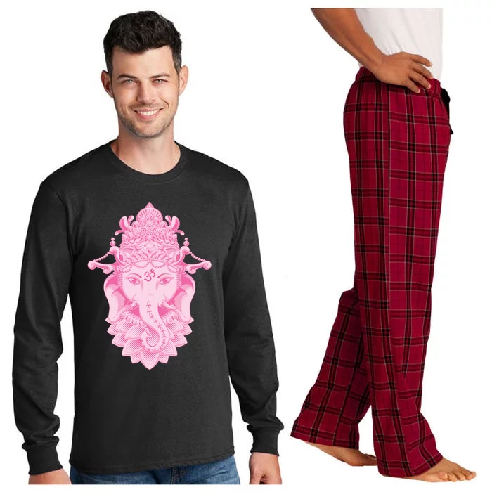 Hindu Ganesh Elephant Yoga Gift Long Sleeve Pajama Set