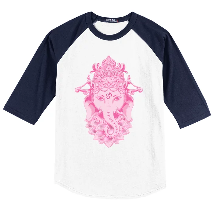 Hindu Ganesh Elephant Yoga Gift Baseball Sleeve Shirt