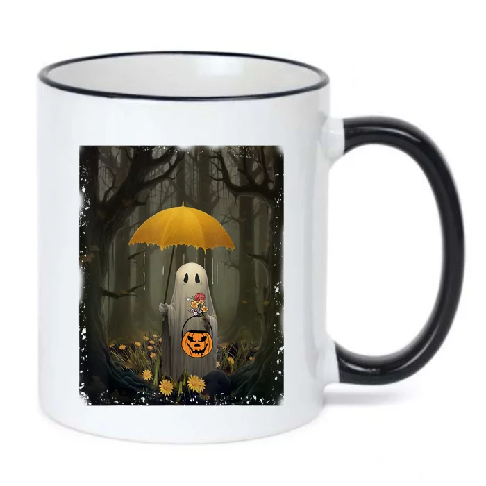 Halloween Ghost Floral Forest Gothic Pumpkin Kids Black Color Changing Mug