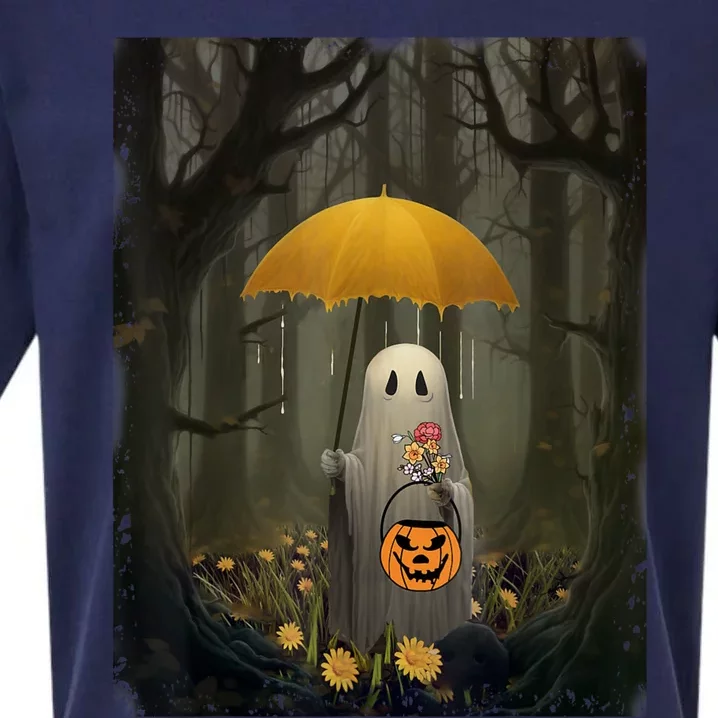 Halloween Ghost Floral Forest Gothic Pumpkin Kids Sueded Cloud Jersey T-Shirt