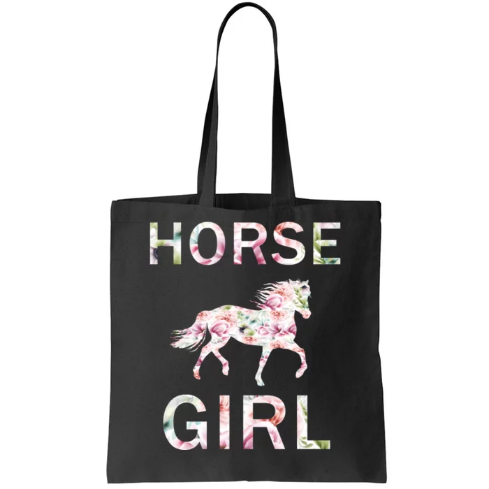 Horse Girl Floral Tote Bag