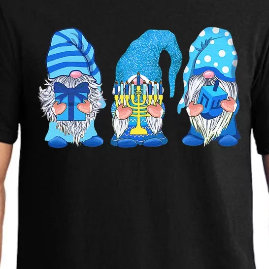 Hanukkah Gnomes Funny Gift Cute Gnomies With Menorah Pajama Set