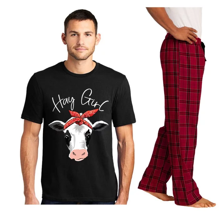 Hay Girl Farmer Funny Cattle Cow Farm Lovers Gift Women Kids Pajama Set