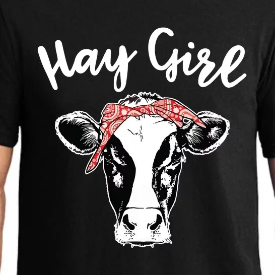 Hay Girl Farmer Gift Cattle Cow Lovers Pajama Set