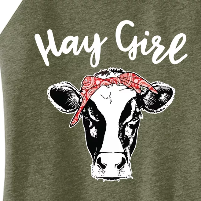 Hay Girl Farmer Gift Cattle Cow Lovers Women’s Perfect Tri Rocker Tank