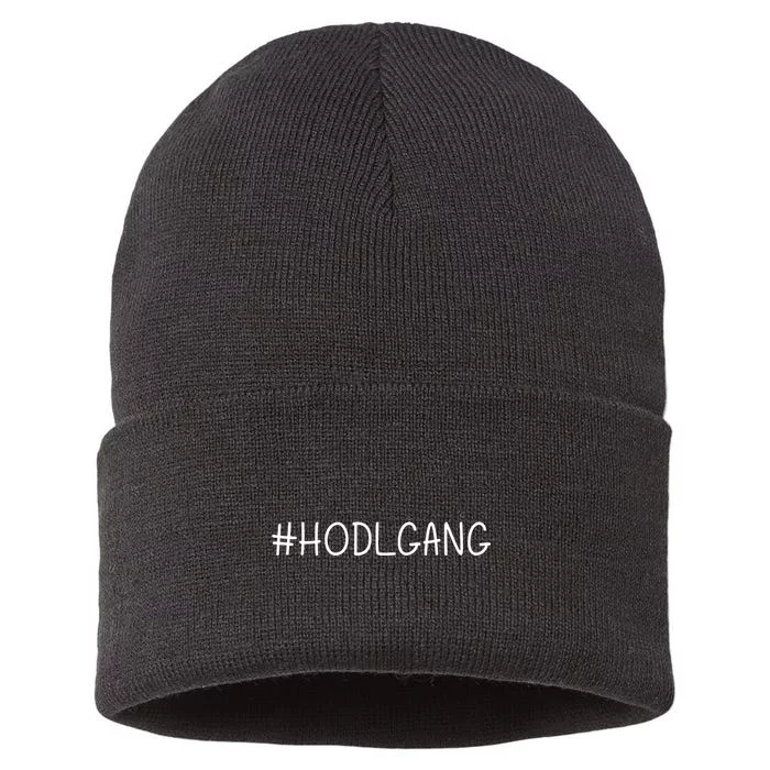 Hodl Gang Funny Crypto Gift Sustainable Knit Beanie