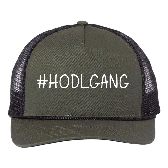 Hodl Gang Funny Crypto Gift Retro Rope Trucker Hat Cap