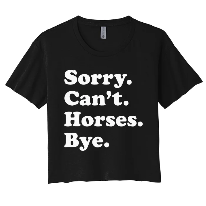 Horse Gift for Horse Racing funny animal Women's Crop Top Tee