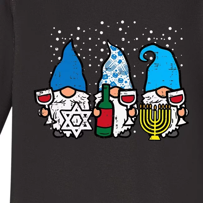 Hanukkah Gnomes Funny Chanukah Jewish Festival Mom Baby Long Sleeve Bodysuit