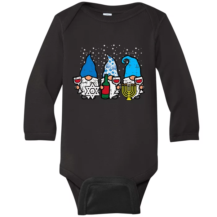 Hanukkah Gnomes Funny Chanukah Jewish Festival Mom Baby Long Sleeve Bodysuit