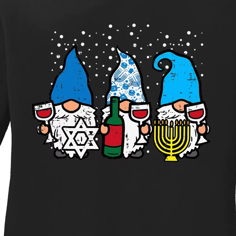 Hanukkah Gnomes Funny Chanukah Jewish Festival Mom Ladies Long Sleeve Shirt