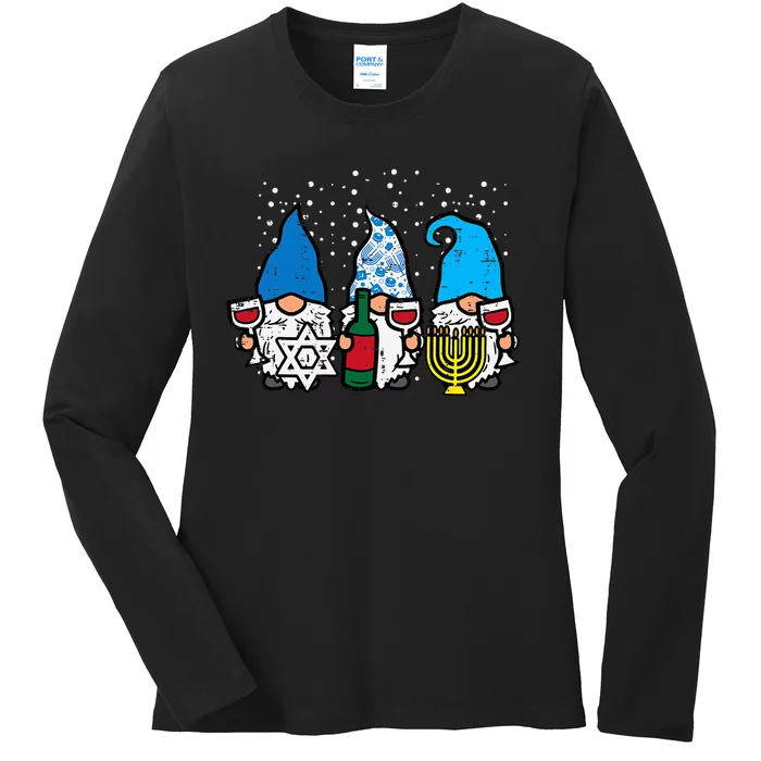 Hanukkah Gnomes Funny Chanukah Jewish Festival Mom Ladies Long Sleeve Shirt