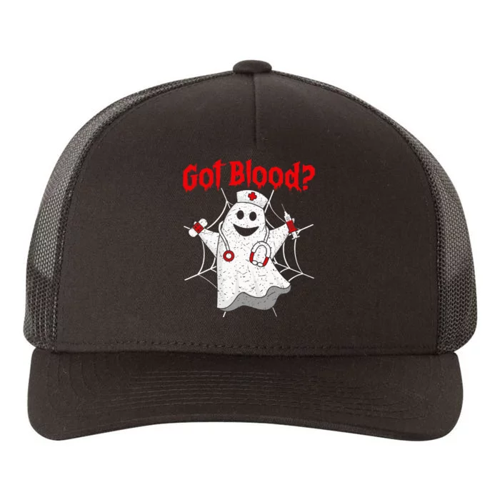 Halloween Ghost Funny Phlebotomist Phlebotomy Yupoong Adult 5-Panel Trucker Hat