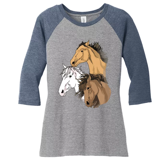 Horse Gifts For Girl Horse Shirts Women Love Riding Women's Tri-Blend 3/4-Sleeve Raglan Shirt