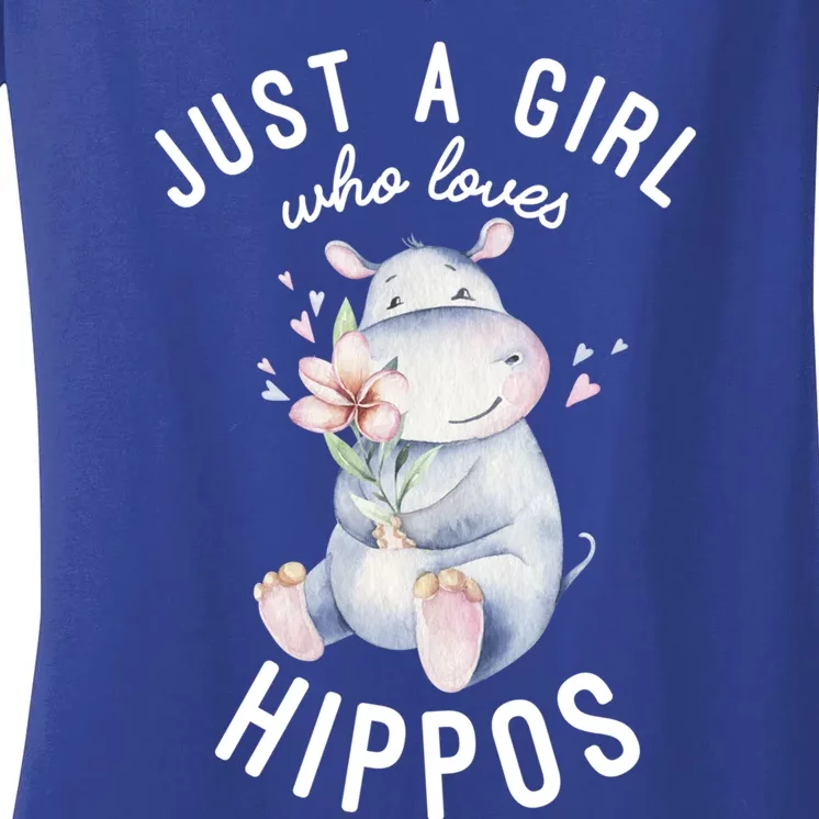 Hippo Gift For Girls Hippo Lover Gift Cute Hippo Cute Gift Women's V-Neck T-Shirt