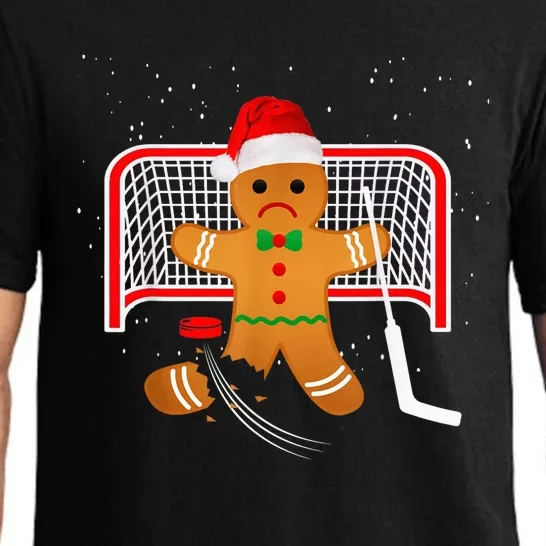 Hockey Goalie Funny Christmas Gingerbread Man Goalie Shirt Pajama Set