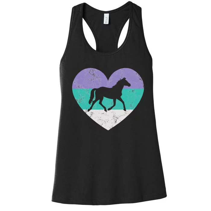 Horse Gift For Women & Retro Vintage Cute Women's Racerback Tank